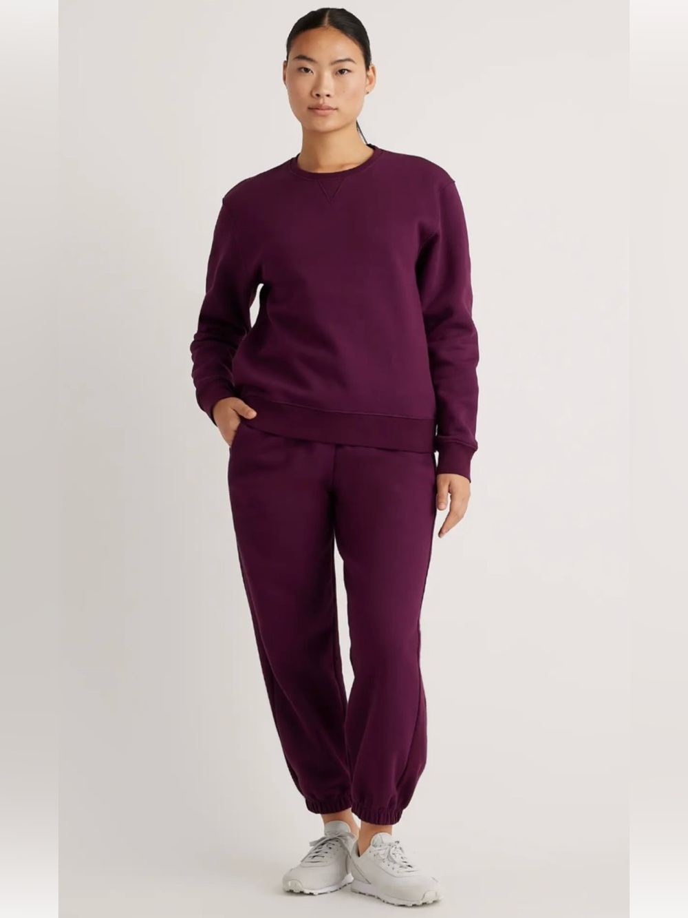 Quince Womens Organic Heavyweight Fleece Sweat Suit set- Size XS
